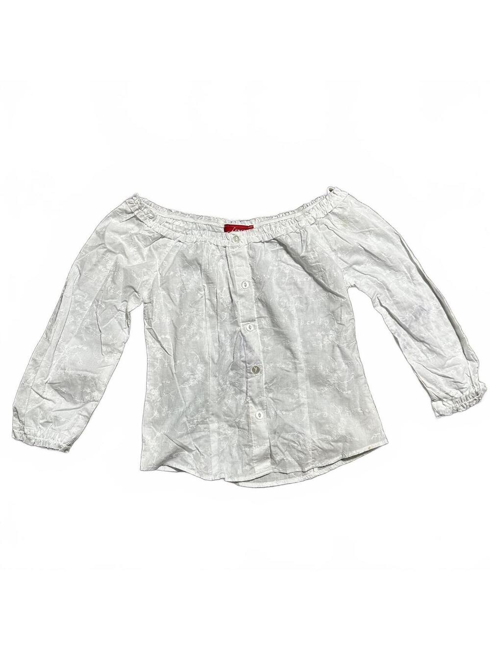 Y2K Lipsy by Charolette Russe White Cotton Feminine  Blouse Size M
